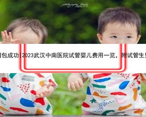 <b>武汉代孕公司包成功|2023武汉中南医院试管婴儿费用一览，附试管生男孩省钱攻</b>